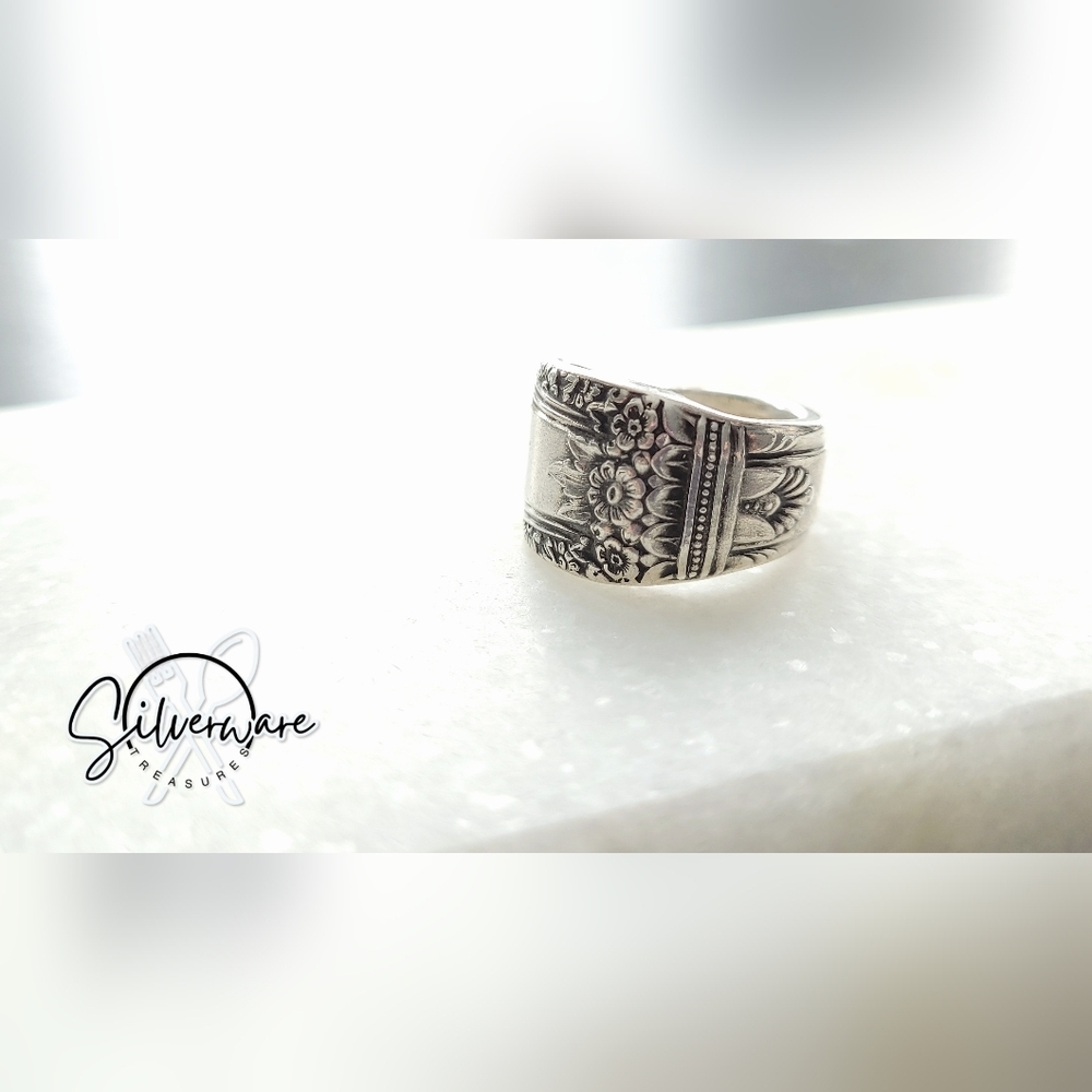 1937 Art Deco "First Love" Silver-Plated Ring